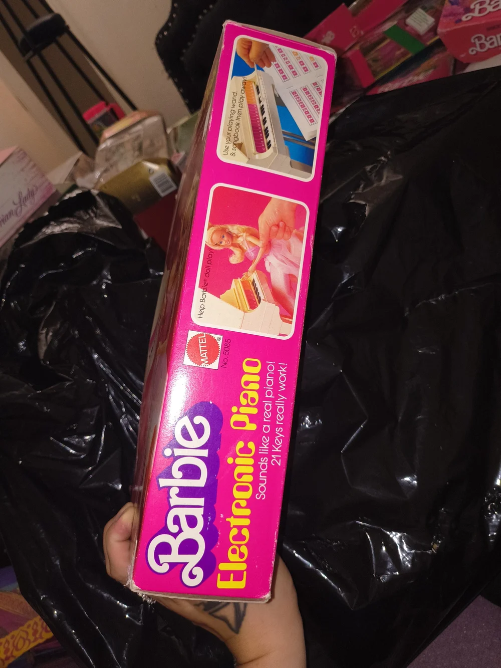 Mattel Barbie Electronic Piano Toy - White & Pink